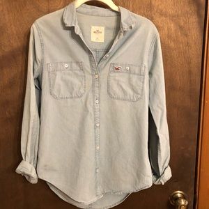 Hollister denim (light wash) button up
